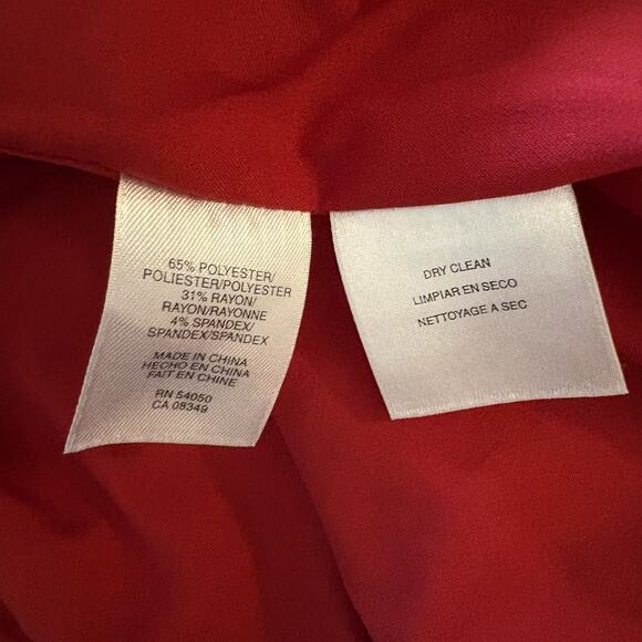 Anne Klein Red Sleeveless Knee Length Sheath Dress Lined Size 16 Excellent - Picture 10 of 13